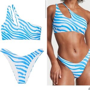 VS BLUE GEO ZEBRA BIKINI SET XXL NWT